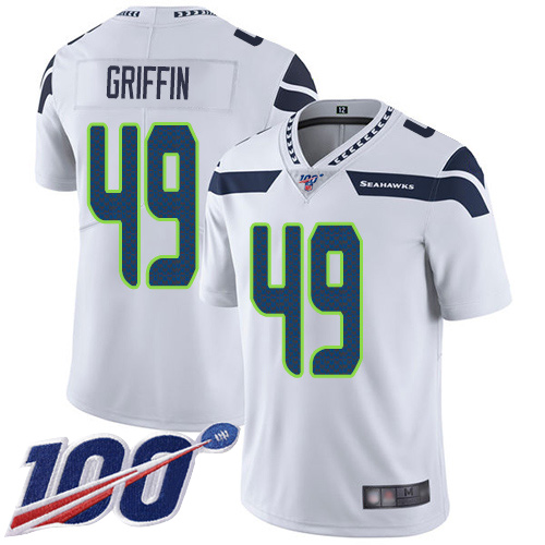 Seattle Seahawks Limited White Men Shaquem Griffin Road Jersey NFL Football #49 100th Season Vapor Untouchable